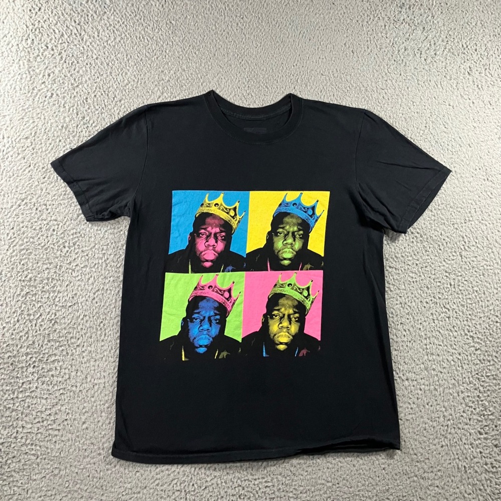 The Notorious B.I.G. Graphic T-Shirt Mens M Black 90s Hip Hop Crown Print Tee